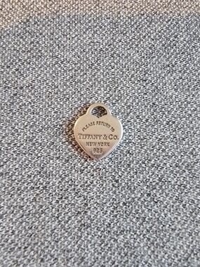 Tiffany & Co. MINI Heart Pink Pendant Charm - Silver